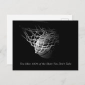 Motivierend schwarzes Zitat - Basketball Postkarte (Vorne/Hinten)
