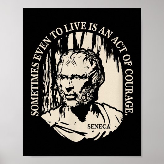 Motivierend Seneca-Zitat - Mut Poster (Vorne)