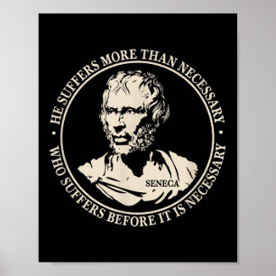 Motivierend Seneca-Zitat über Leben und Leid Poster