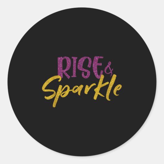 Motivierend Shirt-Anstieg und sparsamer Glitzer Runder Aufkleber (Vorderseite)