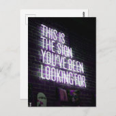 Motivierend Sign Funny auf der Suche nach Neon Postkarte (Vorne/Hinten)