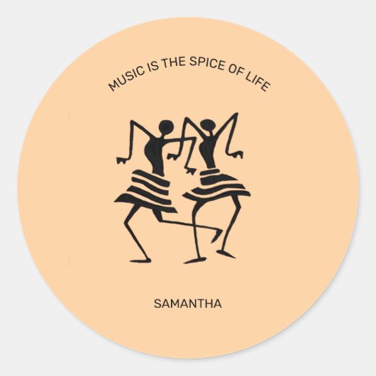 Motivierend, Silhouette Celebration Dancers Runder Aufkleber (Vorderseite)