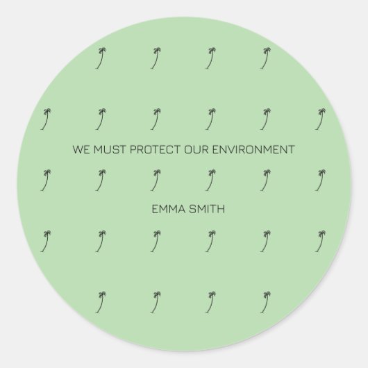 Motivierend, Silhouette Kokospalmen Runder Aufkleber (Vorderseite)