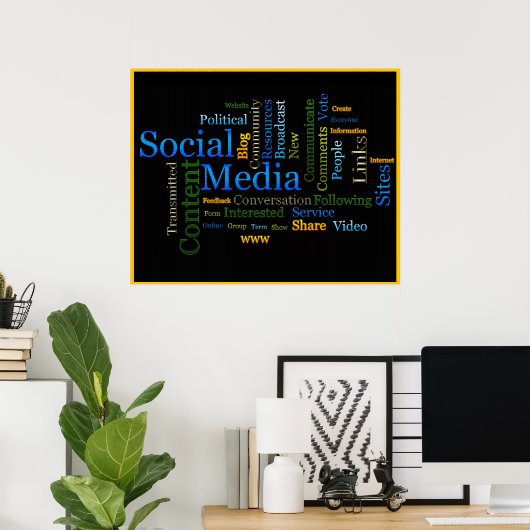 Motivierend Social Media Word Cloud Poster (Heimbüro)
