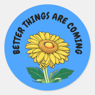 Motivierend Sonnenblume individuell einstellbar Runder Aufkleber