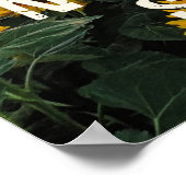 Motivierend , Sonnenblumenkunst, positive Redewend Poster (Ecke)