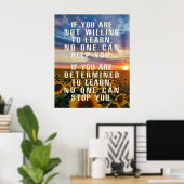 Motivierend , Sonnenblumenkunst, positive Redewend Poster (Heimbüro)