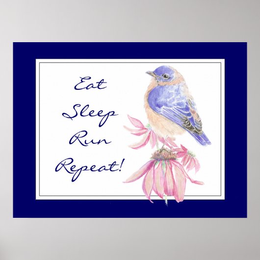 Motivierend Sportangebot Bluebird Bird Garden Poster (Vorne)