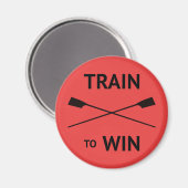 Motivierend sportliches Zitat Rot Rudern Magnet (Vorderseite/Rückseite)