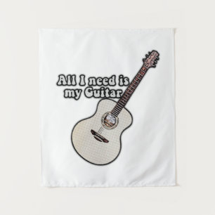 motivierend Sprichwort für Gitarrenliebhaber Wandteppich