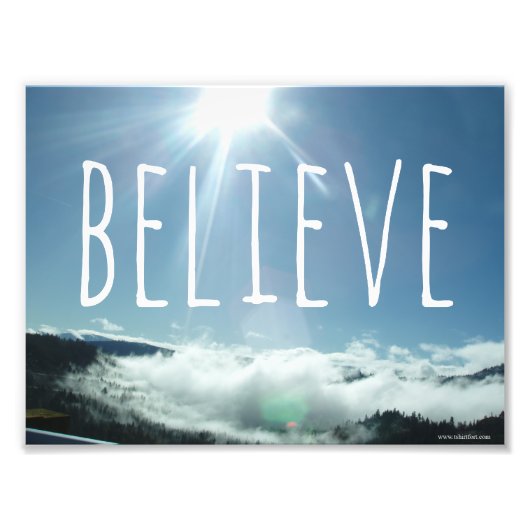 Motivierend Sprichwort glauben Fotodruck (Vorne)