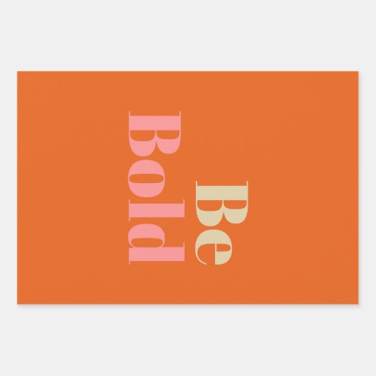 Motivierend Sprichwort in Rosa und Orange kühl sei Geschenkpapier Set (Vorderseite 2)