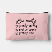 Motivierend Sprichwort Pink Accessory Pouch Zubehörtasche (Vorderseite)
