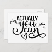 Motivierend Sprichwort tatsächlich können Sie Schw Postkarte (Vorne/Hinten)