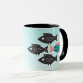 Motivierend Sprichwort von Fischen Tasse (VorderseiteRechts)
