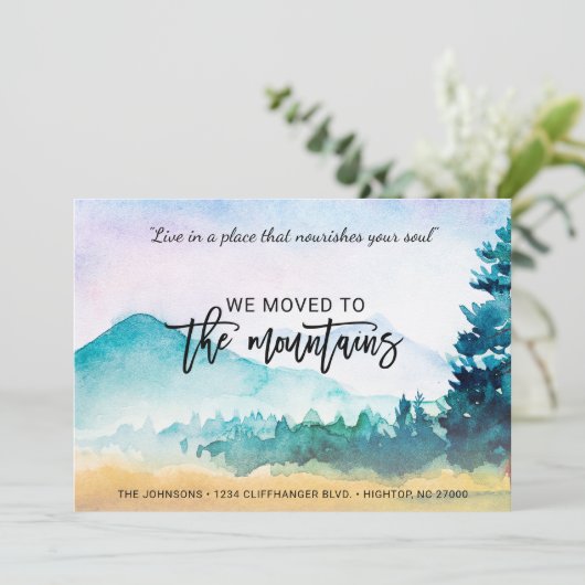 Motivierend Sprichwort Wir zogen in die Berge Ankündigung (Stehend Vorderseite)