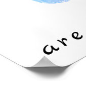 motivierend Sukkularkunst blaues und rosa Poster (Ecke)