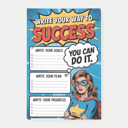 Motivierend Superhero Planner Post-it Klebezettel (Vorderseite)
