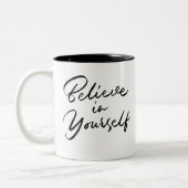 Motivierend Tasse für schwarze Typografie (Links)