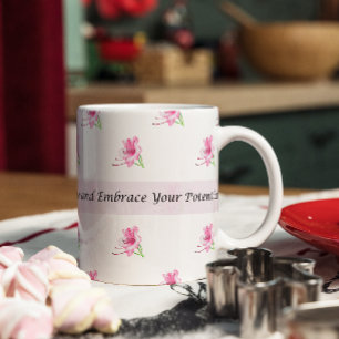 Motivierend Tasse in Blumenrosa