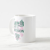 Motivierend Tasse - Wachstum beginnt (Vorderseite Links)