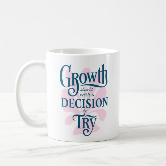 Motivierend Tasse - Wachstum beginnt (Links)