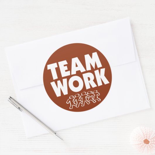 Motivierend Teamarbeit Runder Aufkleber (Umschlag)