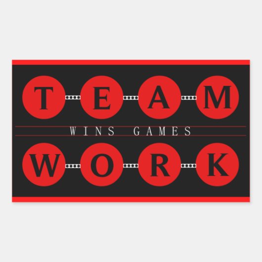 Motivierend TEAMWORK gewinnt Games Stickers (Vorderseite)