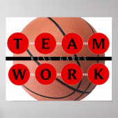 Motivierend TEAMWORK gewinnt Spiele Basketball Pos Poster (Vorne)