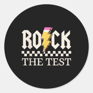 Motivierend Testtag für Lehrer Student Rock Runder Aufkleber