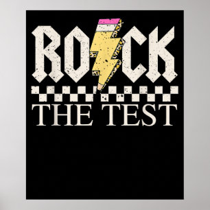 Motivierend Testtag-Lehrer rockt den Test Poster