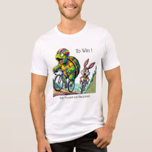Motivierend Tortoise vs. Hare Cycling Race Design Tri-Blend Shirt