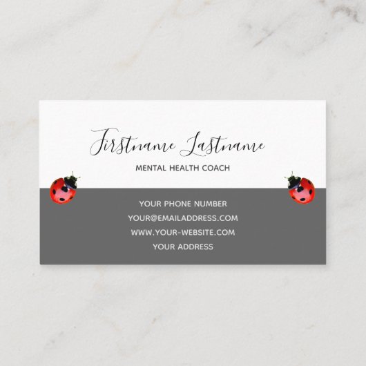 Motivierend Trainer für geistige Gesundheit Visitenkarte (Rückseite)