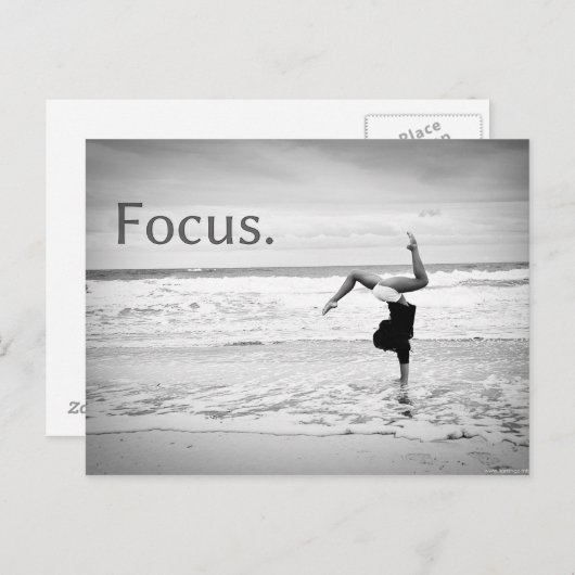 Motivierend Training Beach Focus Handstand Postkarte (Vorne/Hinten)