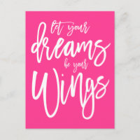 Motivierend Träume sind Ihre Flügel Weiß Rosa