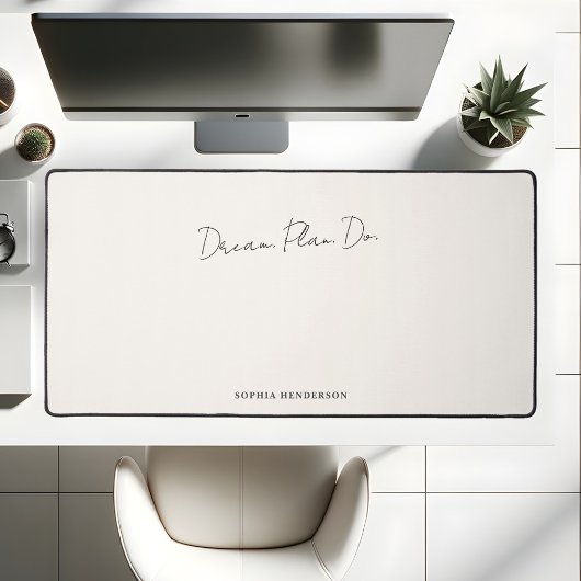 Motivierend Traumplan für die Kalligrafie Beige Schreibtischunterlage