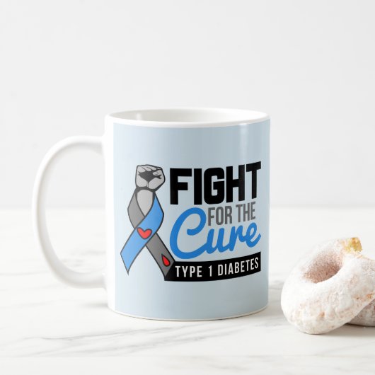 Motivierend Typ- 1diabetes-Zitat - Kampf für Kaffeetasse (Mit Donut)
