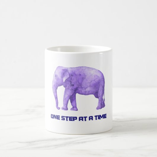 Motivierend Typografie Lila Wasserfarbenlephon Kaffeetasse (Mittel)