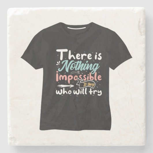 Motivierend Typografie Steinuntersetzer (Vorderseite)