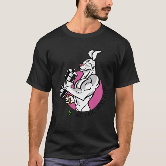 Motivierend Übungskurse Workout Rabbit Gym T-Shirt (Vorderseite)