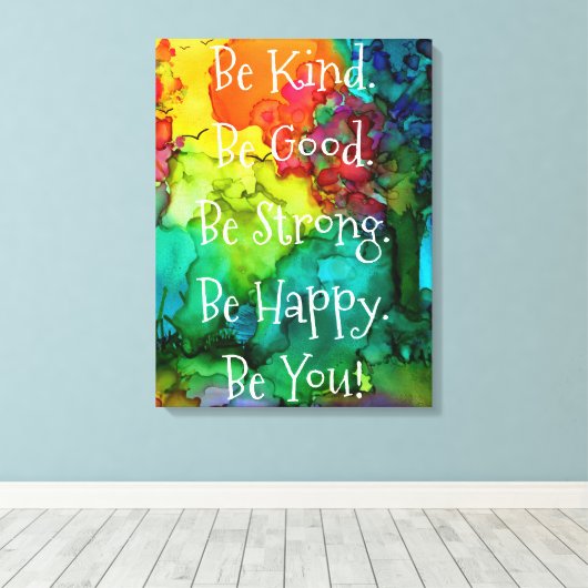 Motivierend und inspirierende Wörter Leinwand 18X2 (Insitu (Holzboden))