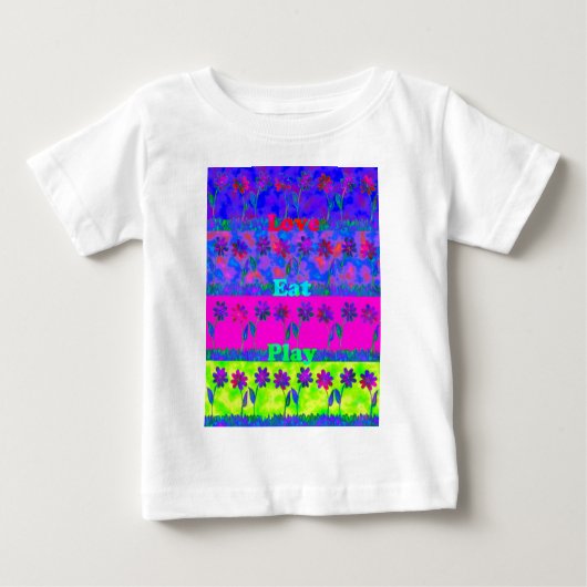 Motivierend und lebendige Kunst, Liebe & Spiel Baby T-shirt (Vorderseite)