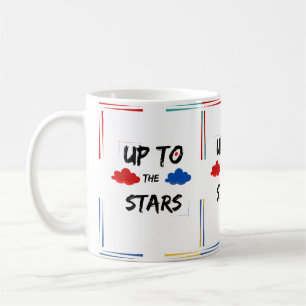 Motivierend "Up to the Stars" farbenfrohe Tasse
