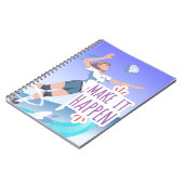 Motivierend Volleyball-Notebookabdeckung Notizblock (Linke Seite)