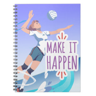 Motivierend Volleyball-Notebookabdeckung Notizblock