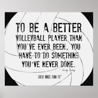 Motivierend Volleyball Print 007 Schwarz/Weiß Poster