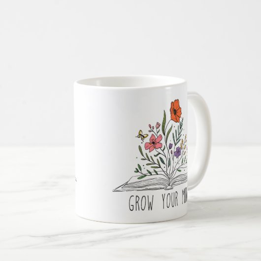 Motivierend | Wachsen Sie Ihren Geist | Geschenk Kaffeetasse (VorderseiteRechts)