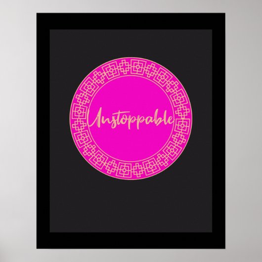 Motivierend Wall Art für Frauen Rosa und Schwarz Poster (Vorne)
