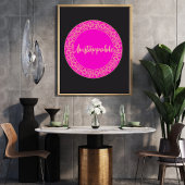 Motivierend Wall Art für Frauen Rosa und Schwarz Poster