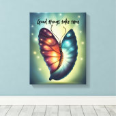 Motivierend Wall Art - Gutes braucht Zeit Leinwanddruck (Insitu (Holzboden))